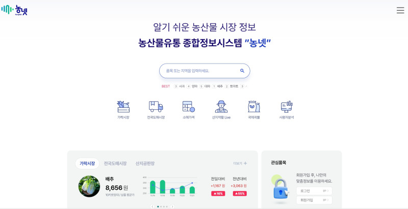농넷 "농산물 유통 종합 정보 시스템"