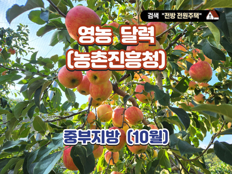 영농 달력 10월 (자료 : 농촌진흥청) - 중부지방